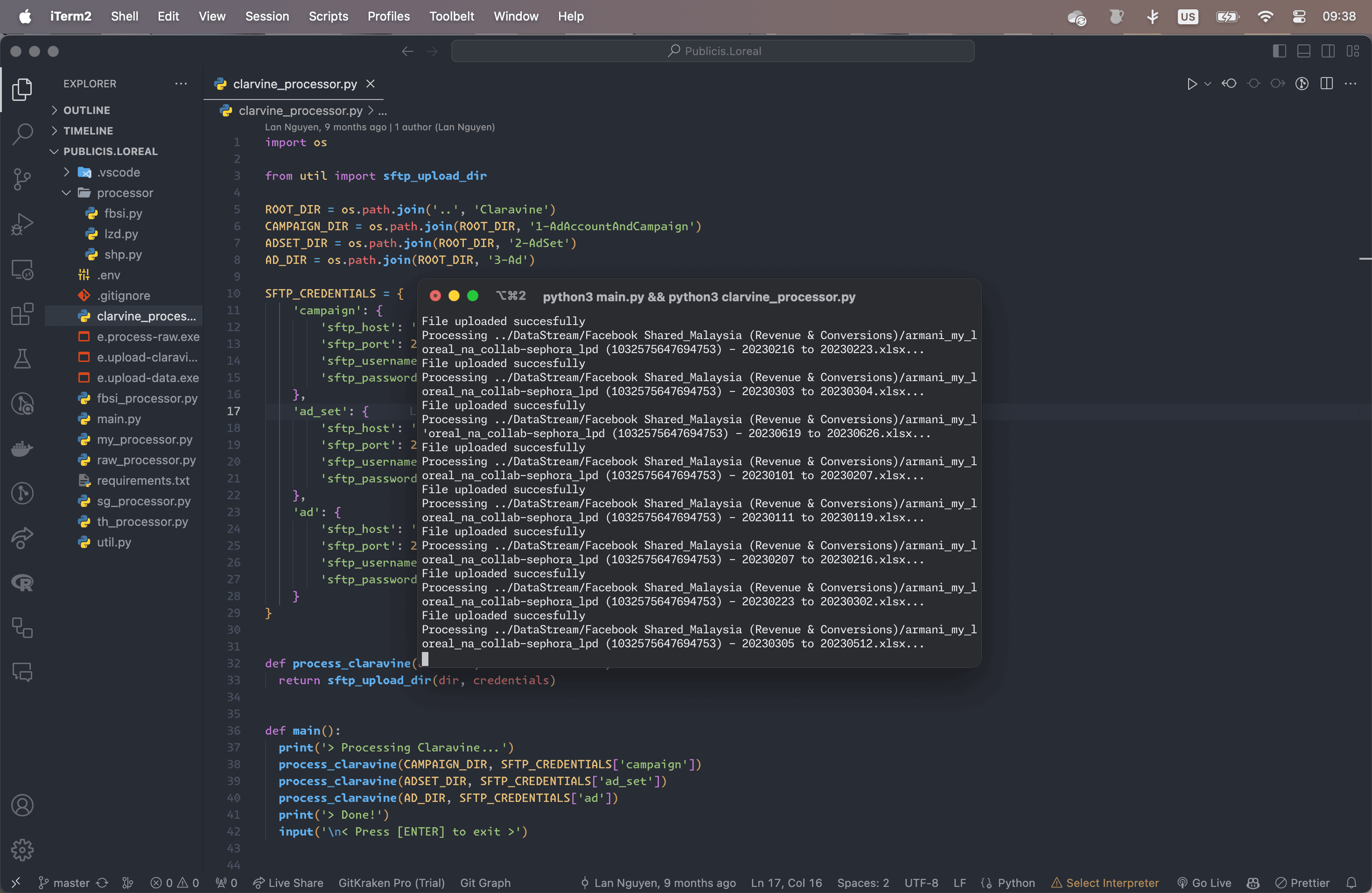 Data Process Automation Scripts for L'Oréal APAC