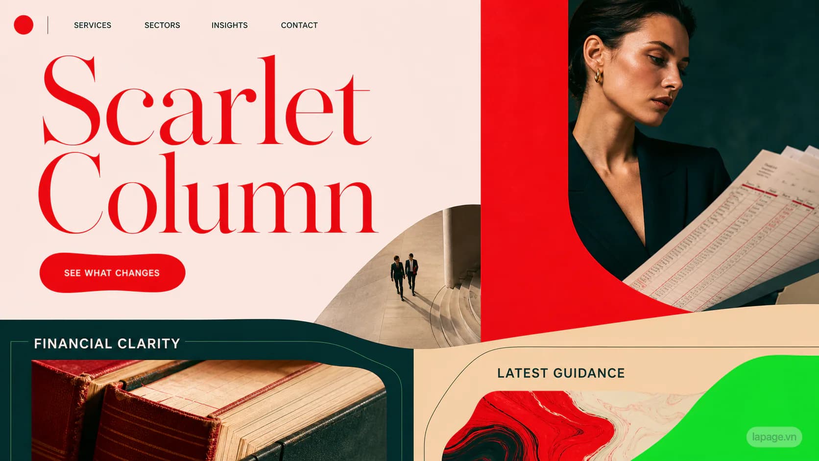Preview of the related Scarlet Column website direction