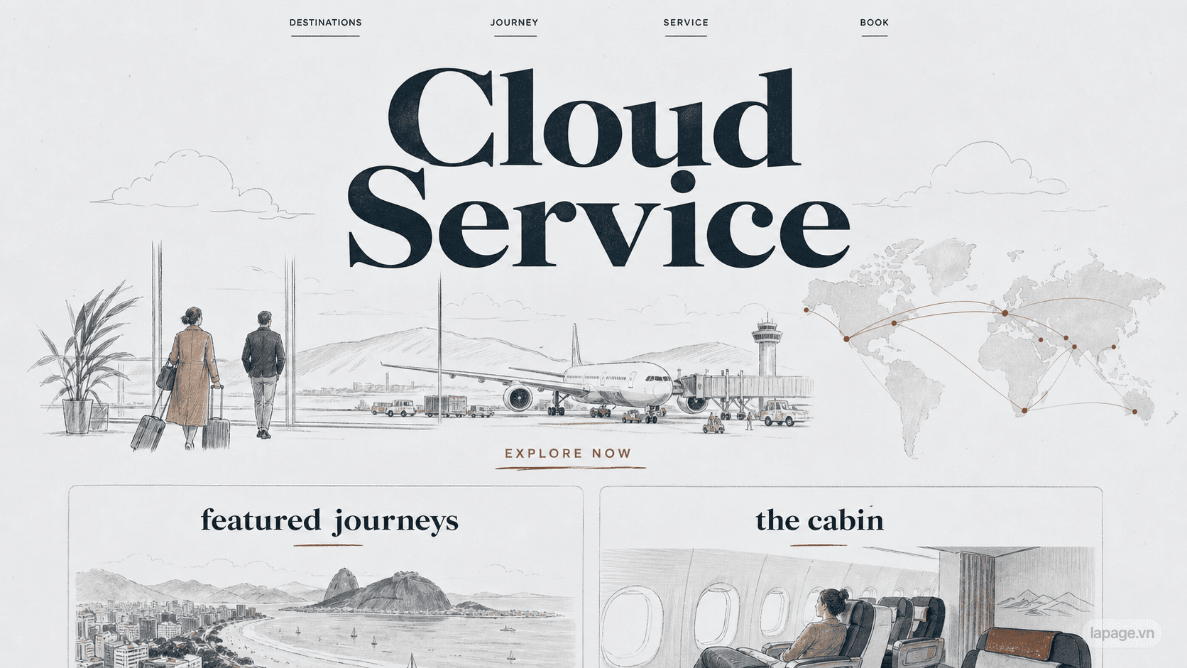 Bản xem trước đầy đủ định hướng website Cloud Service