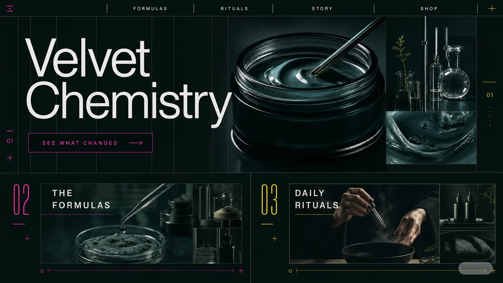 Preview of the related Velvet Chemistry website direction