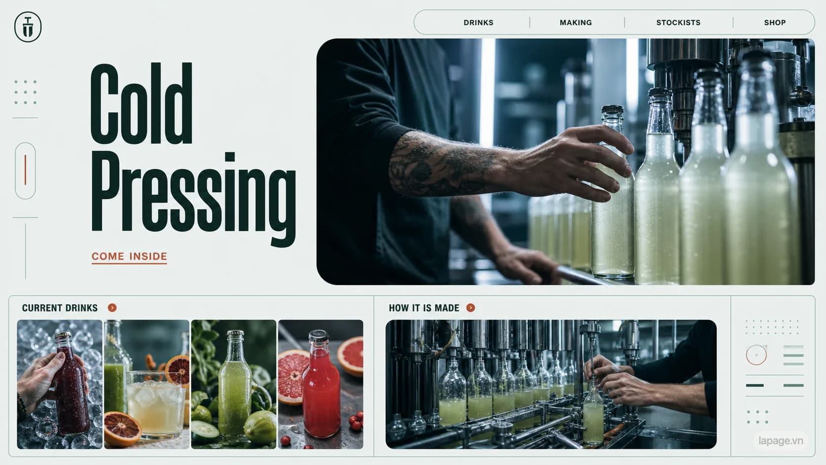 Preview of the related Cold Pressing website direction
