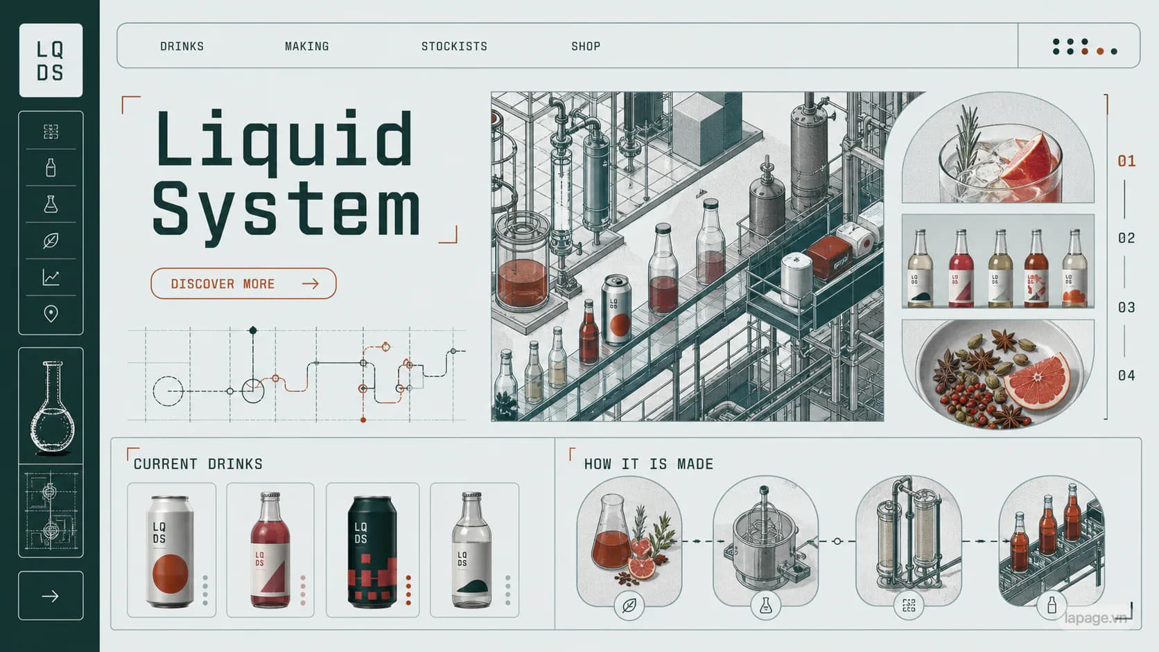 Preview of the related Liquid System website direction