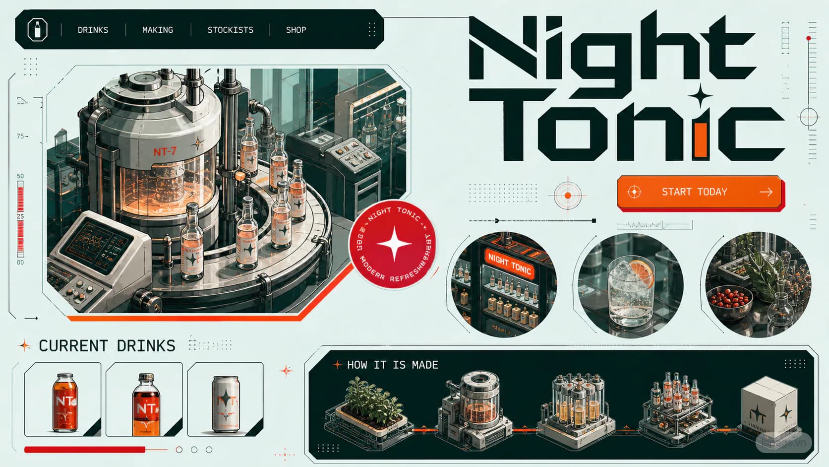 Preview of the related Night Tonic website direction