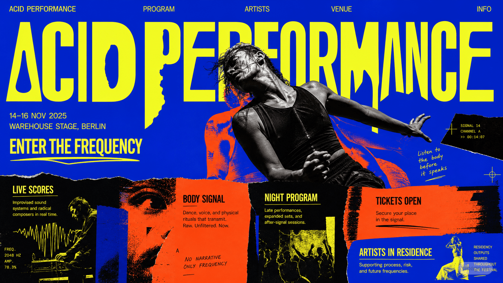 Full preview of the Acid Performance website direction