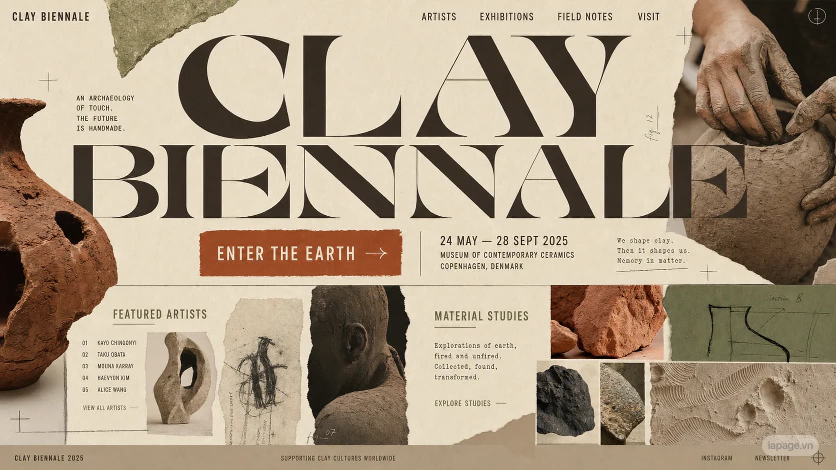 Preview of the related Clay Biennale website direction