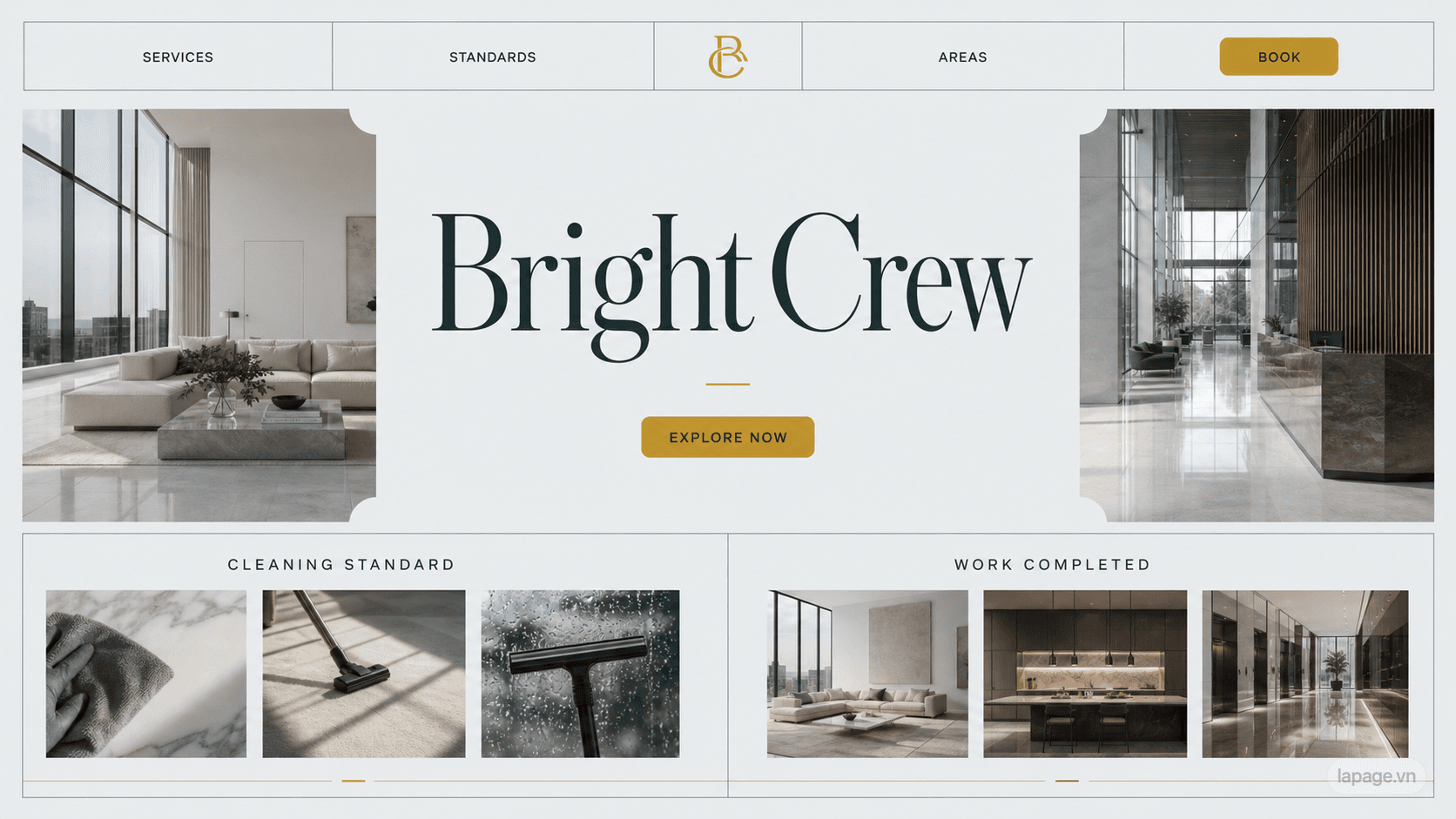 Full preview of the Bright Crew website direction