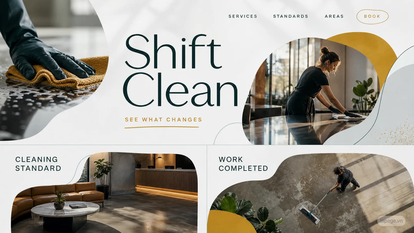Preview of the related Shift Clean website direction