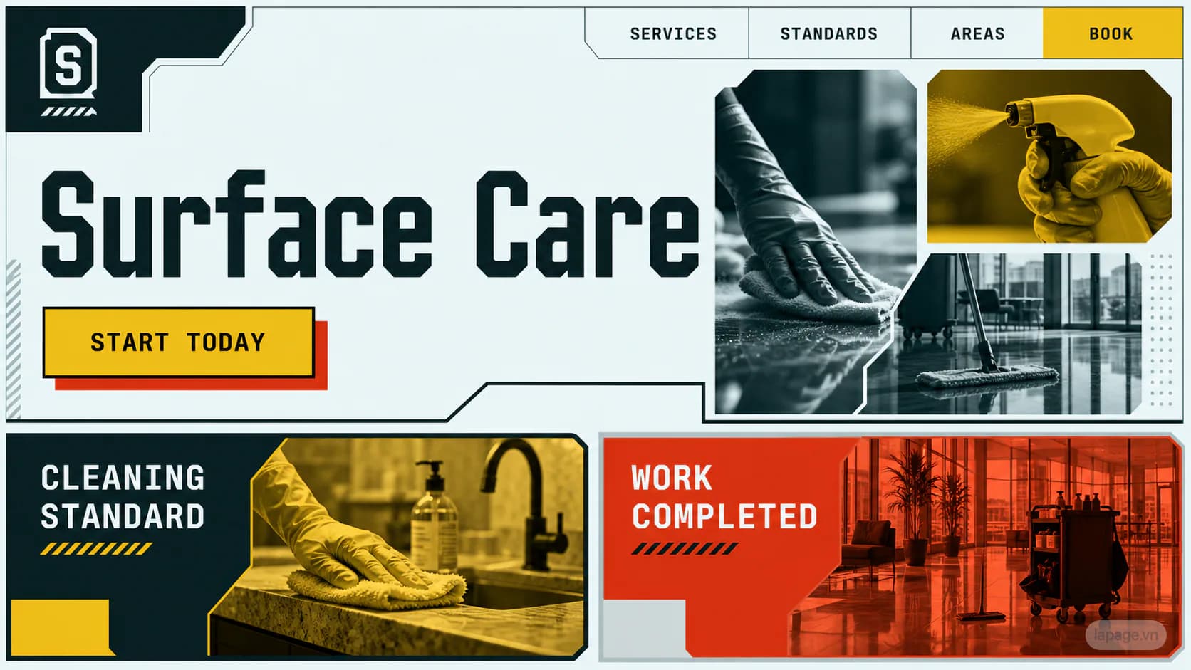 Bản xem trước đầy đủ định hướng website Surface Care