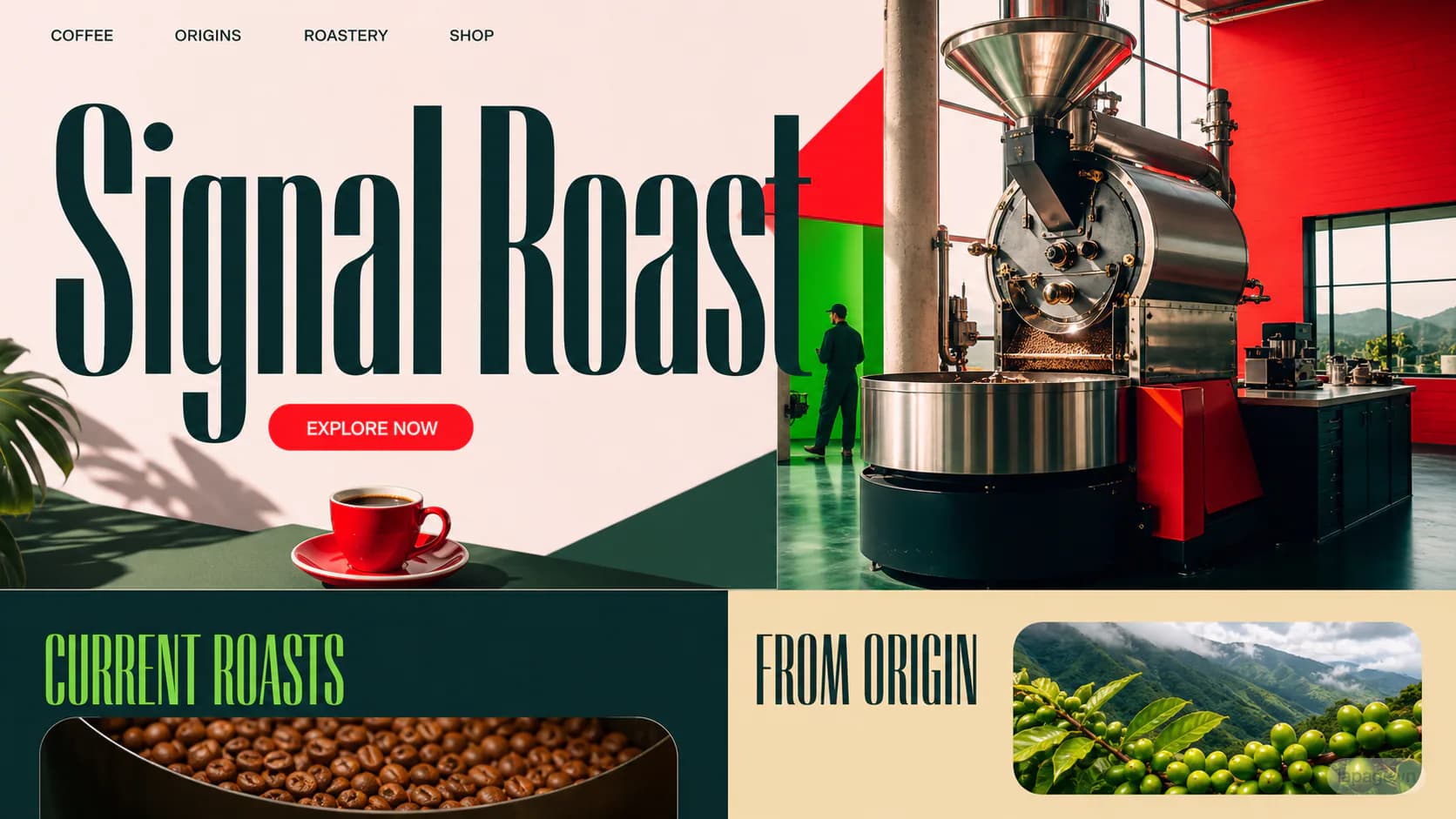 Bản xem trước định hướng website liên quan Signal Roast