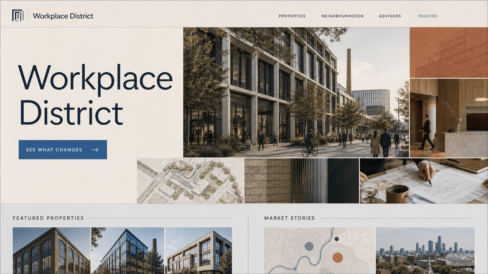 Preview of the related Workplace District website direction