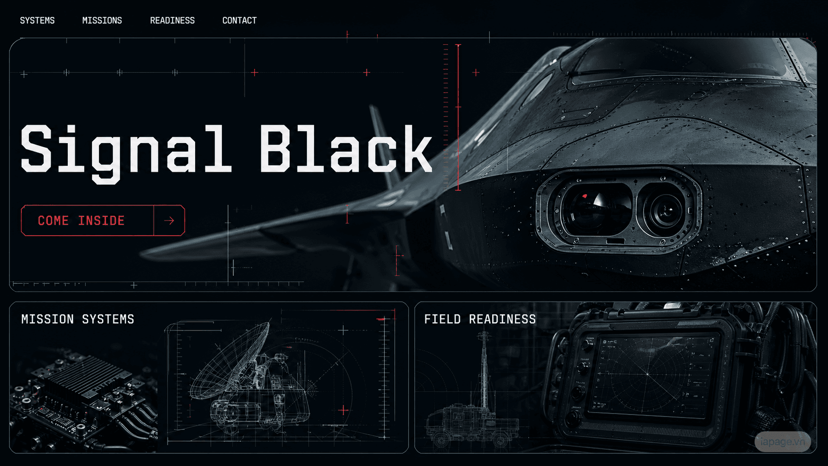 Full preview of the Signal Black website direction