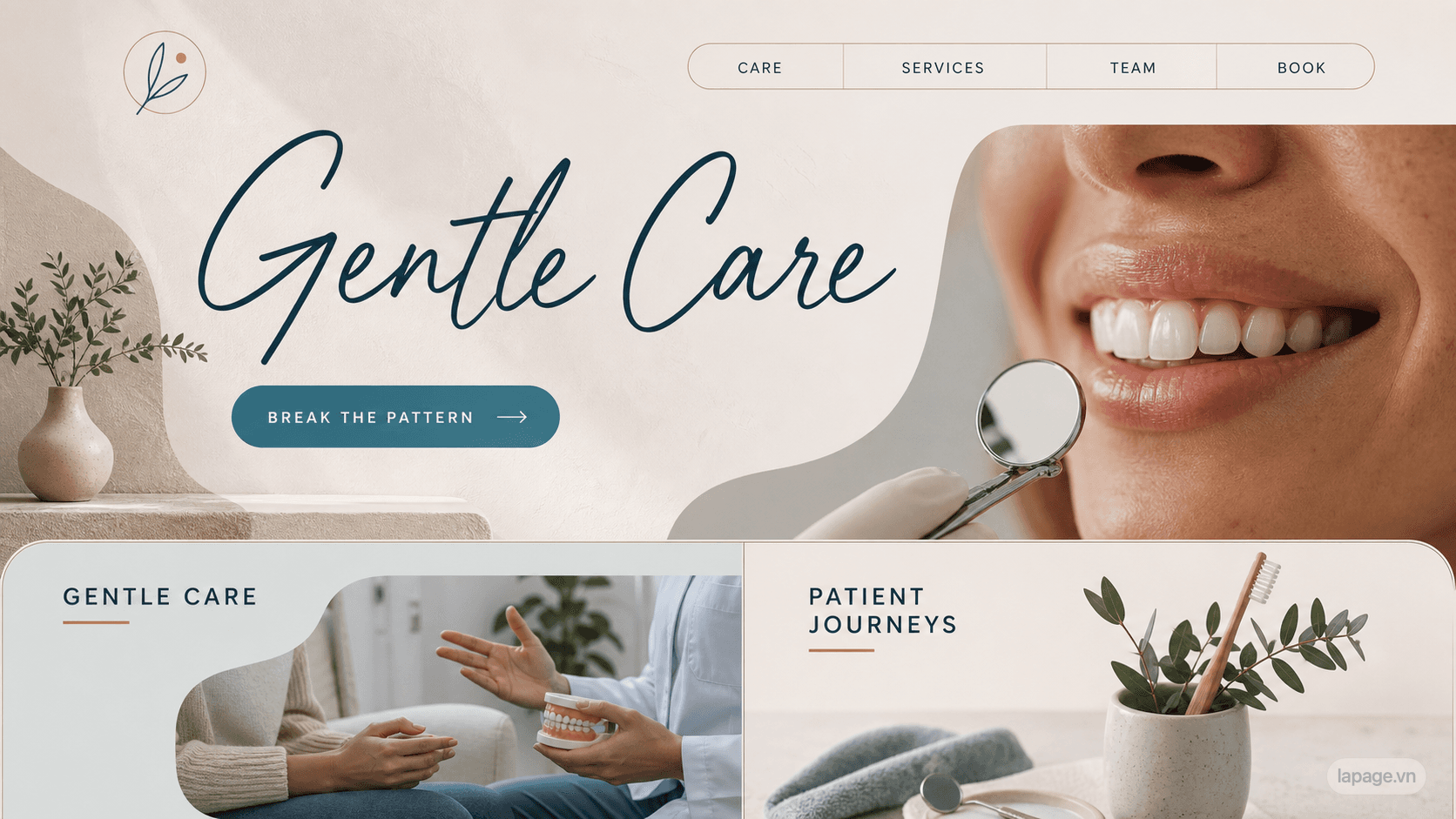 Preview of the related Gentle Care website direction
