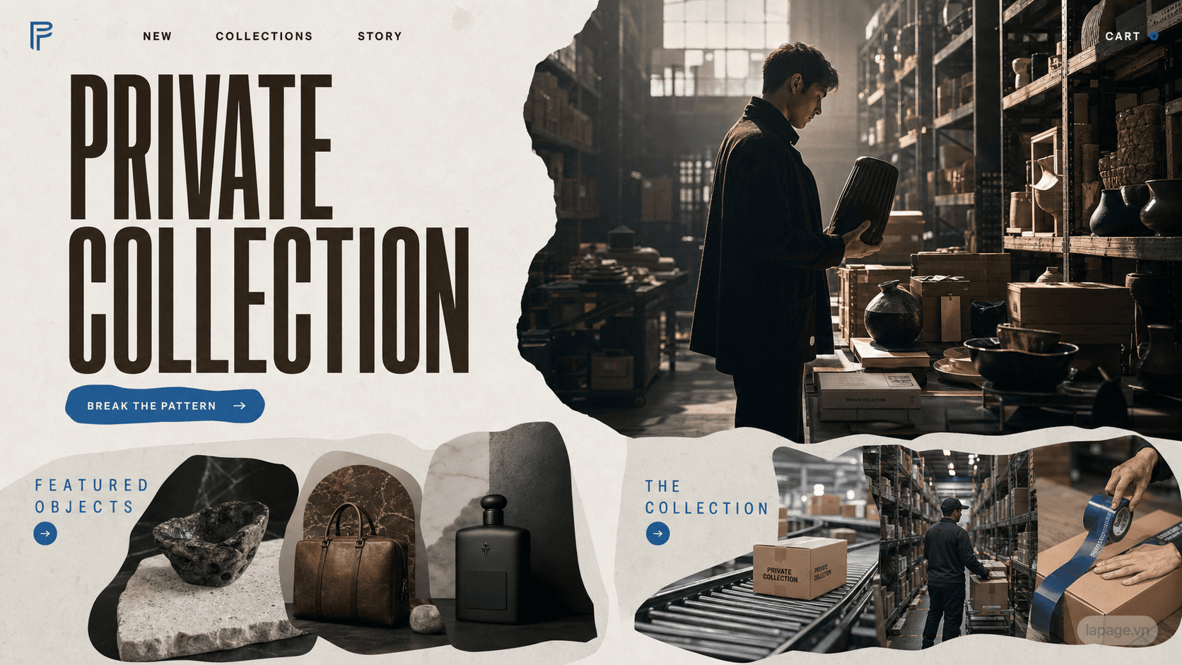 Full preview of the Private Collection website direction