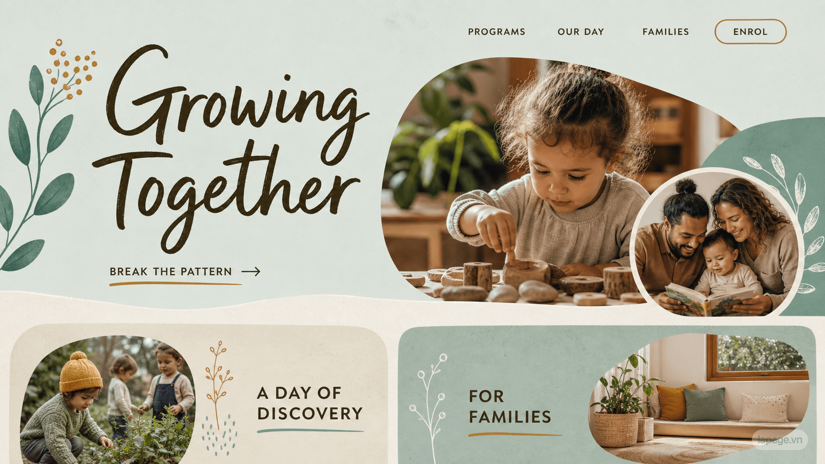 Preview of the related Growing Together website direction