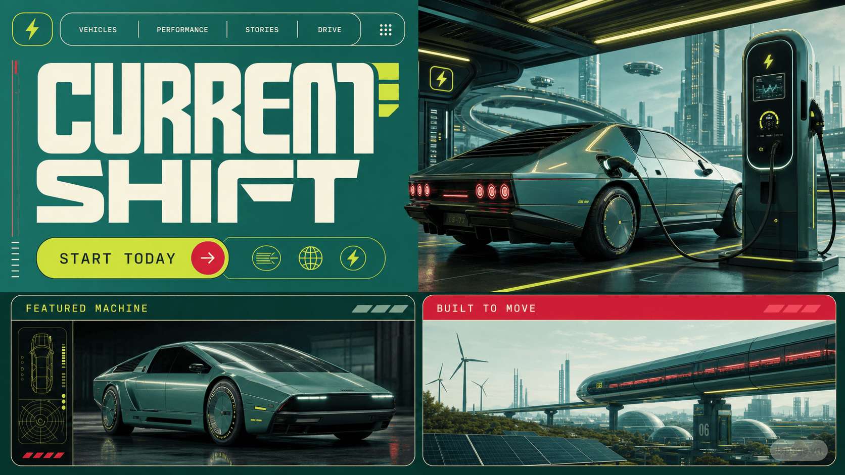 Preview of the related Current Shift website direction