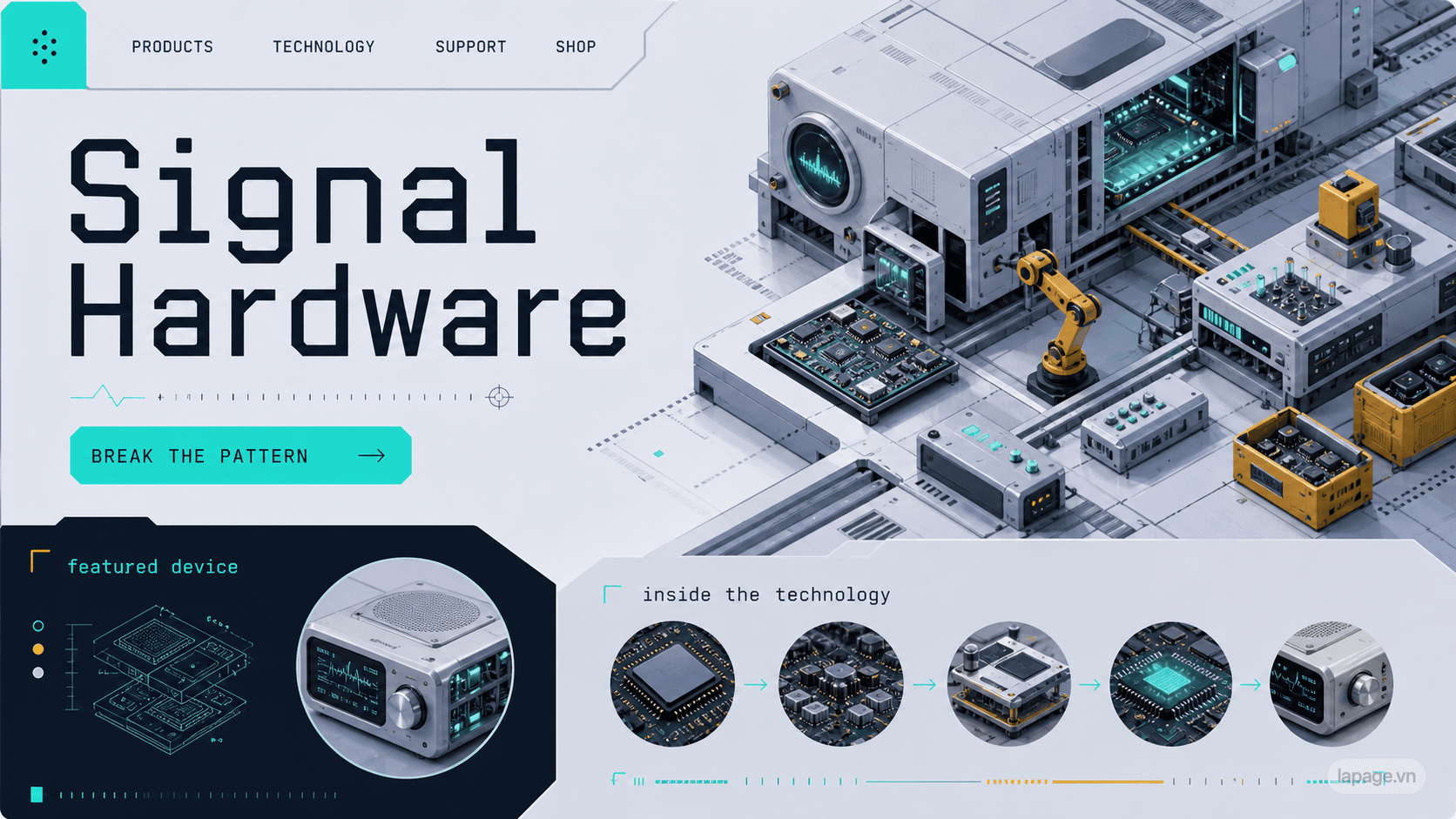 Full preview of the Signal Hardware website direction