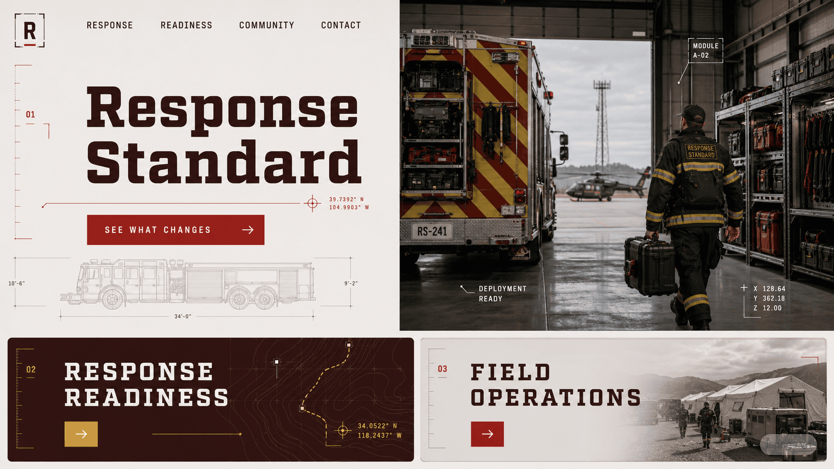 Full preview of the Response Standard website direction
