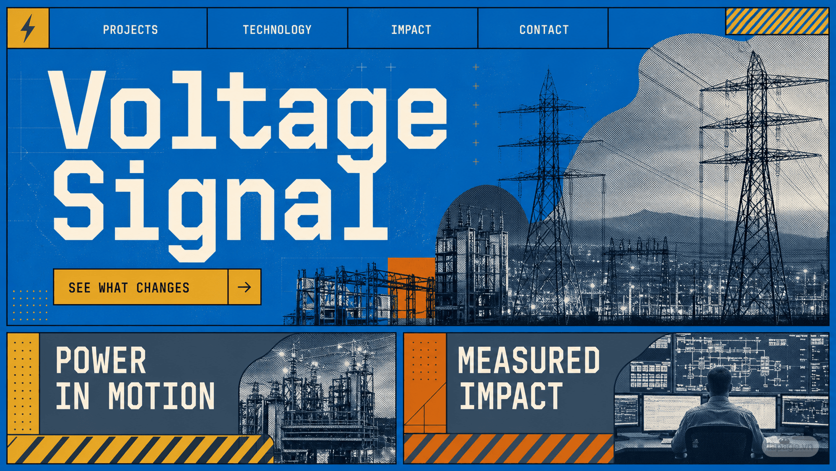 Full preview of the Voltage Signal website direction