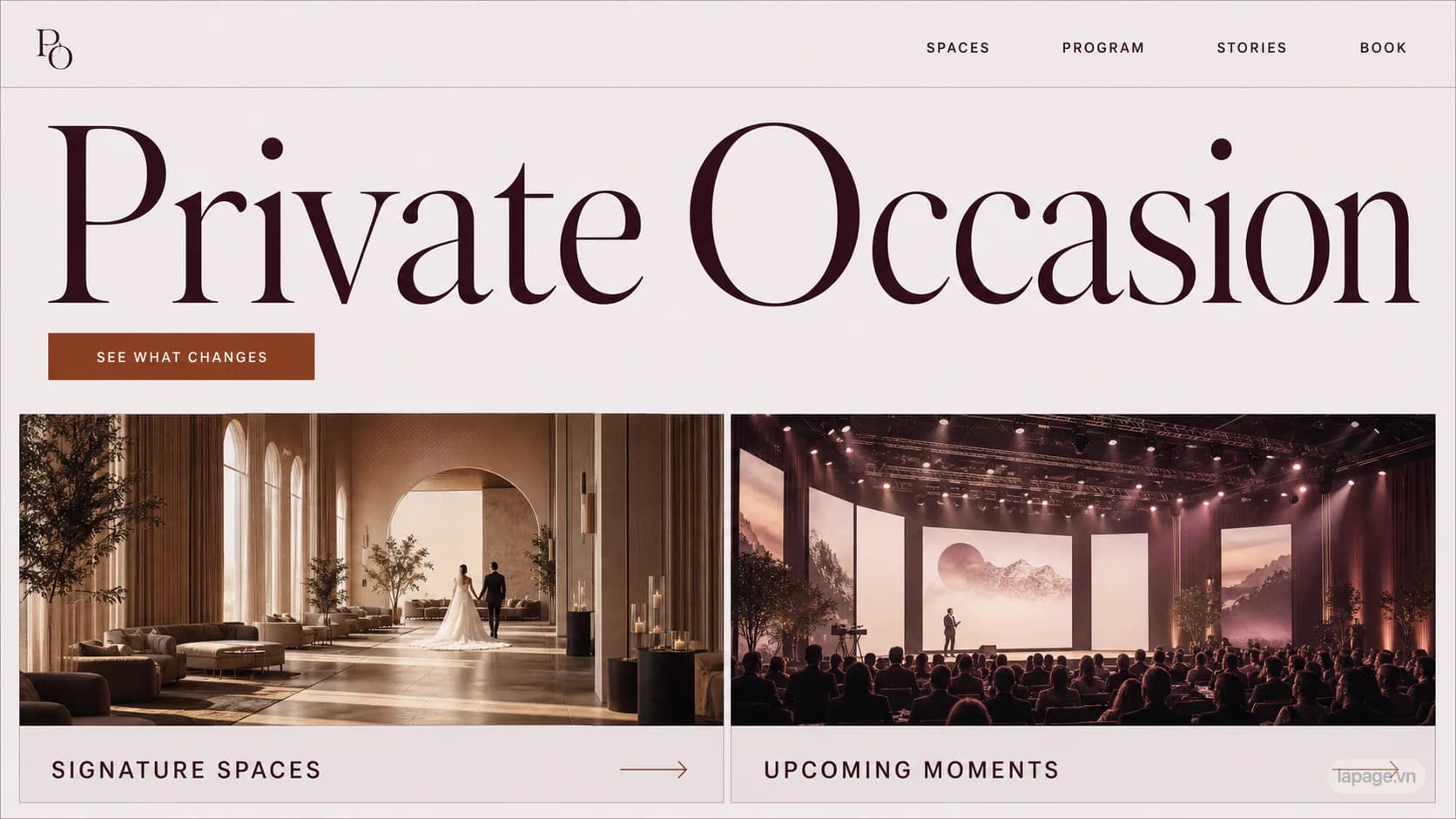 Preview of the related Private Occasion website direction
