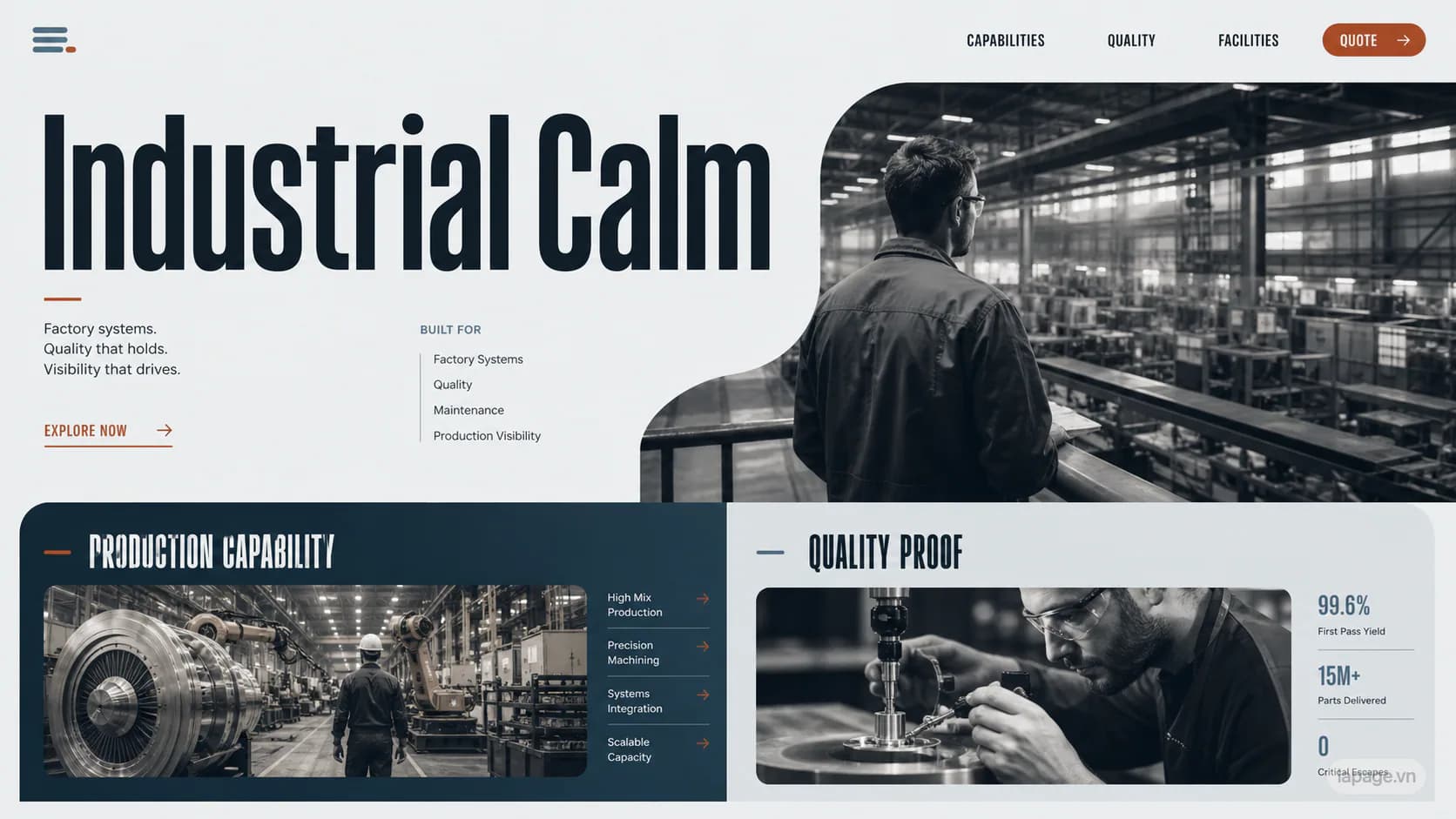 Bản xem trước định hướng website liên quan Industrial Calm