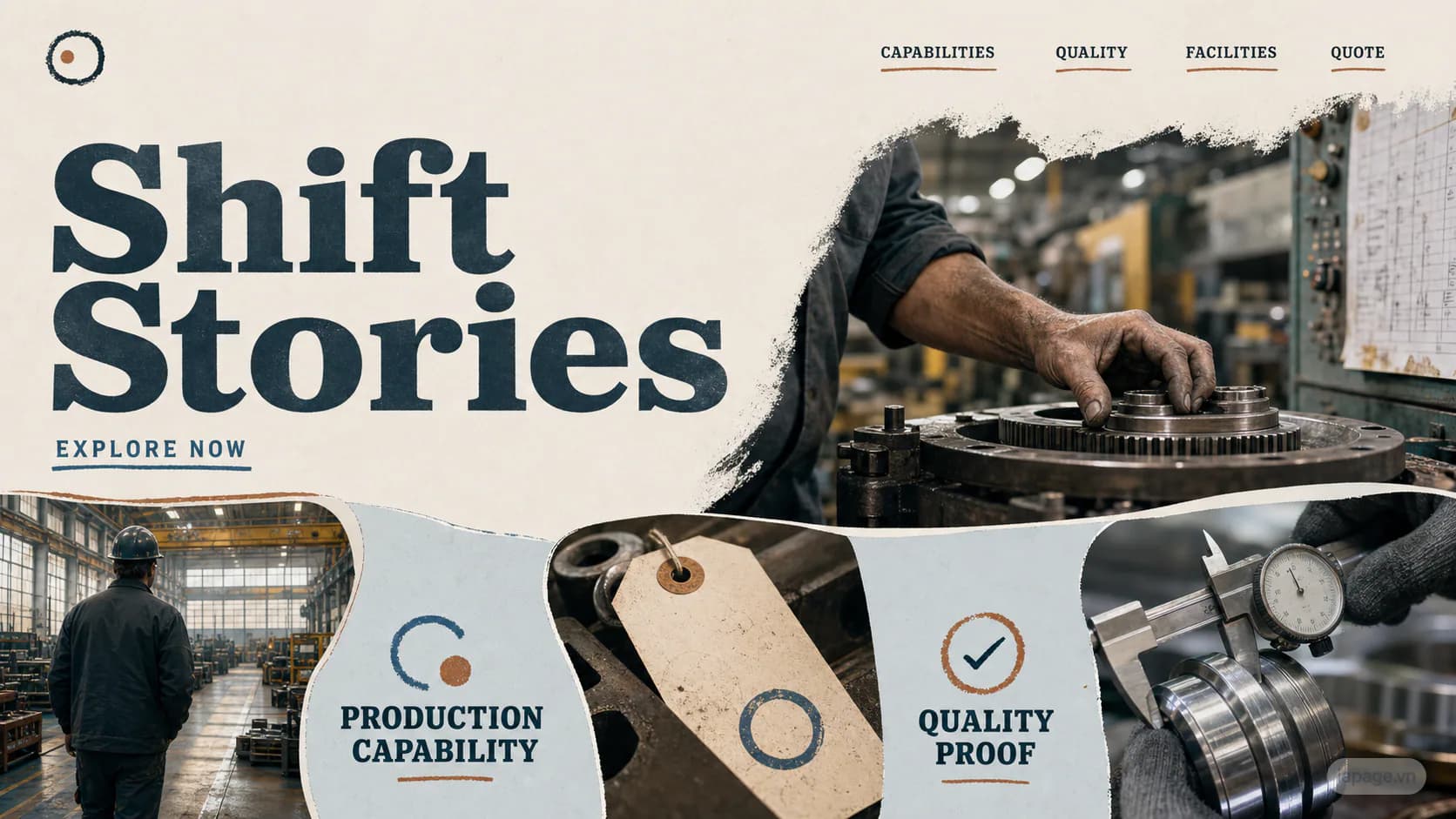 Bản xem trước định hướng website liên quan Shift Stories