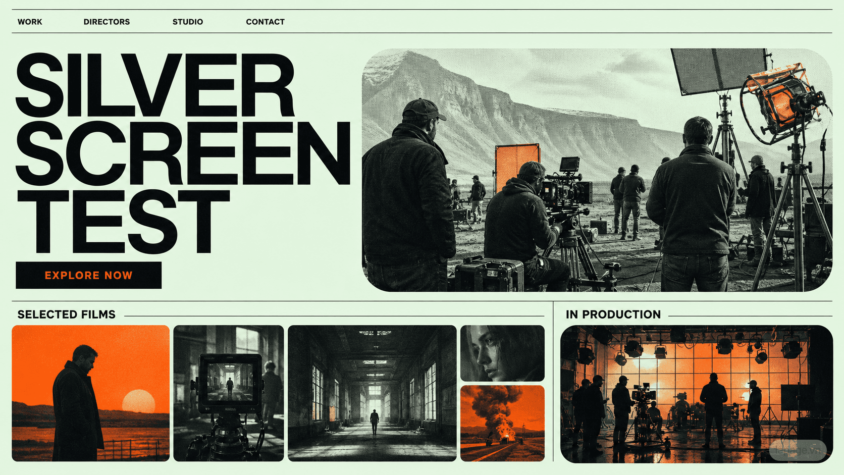 Full preview of the Silver Screen Test website direction