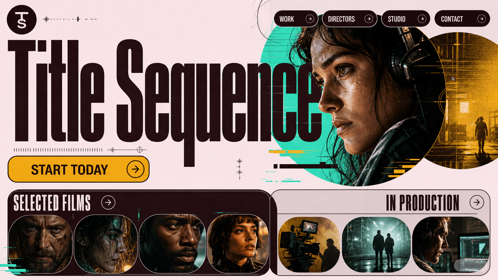 Full preview of the Title Sequence website direction