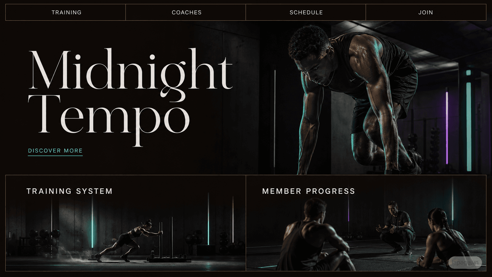 Full preview of the Midnight Tempo website direction