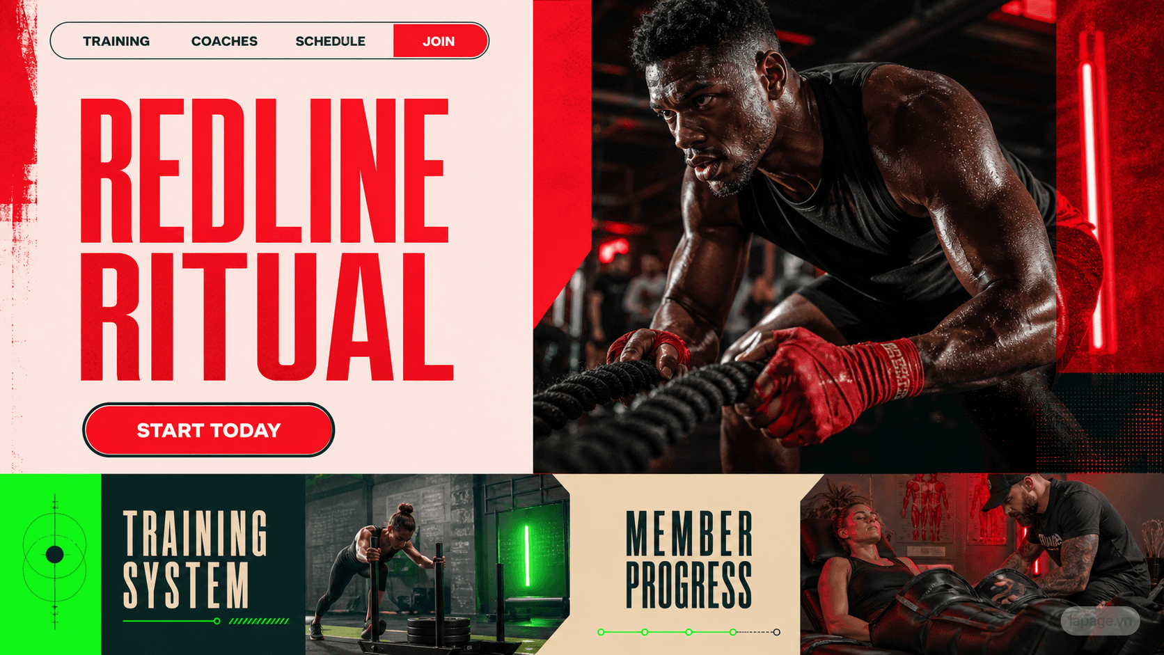 Preview of the related Redline Ritual website direction