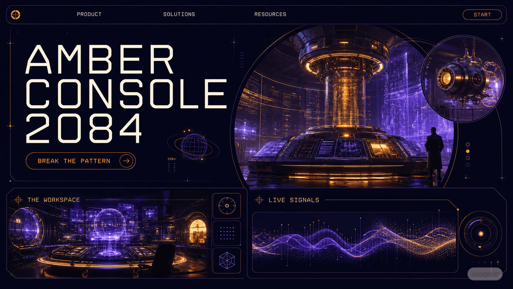 Preview of the related Amber Console 2084 website direction