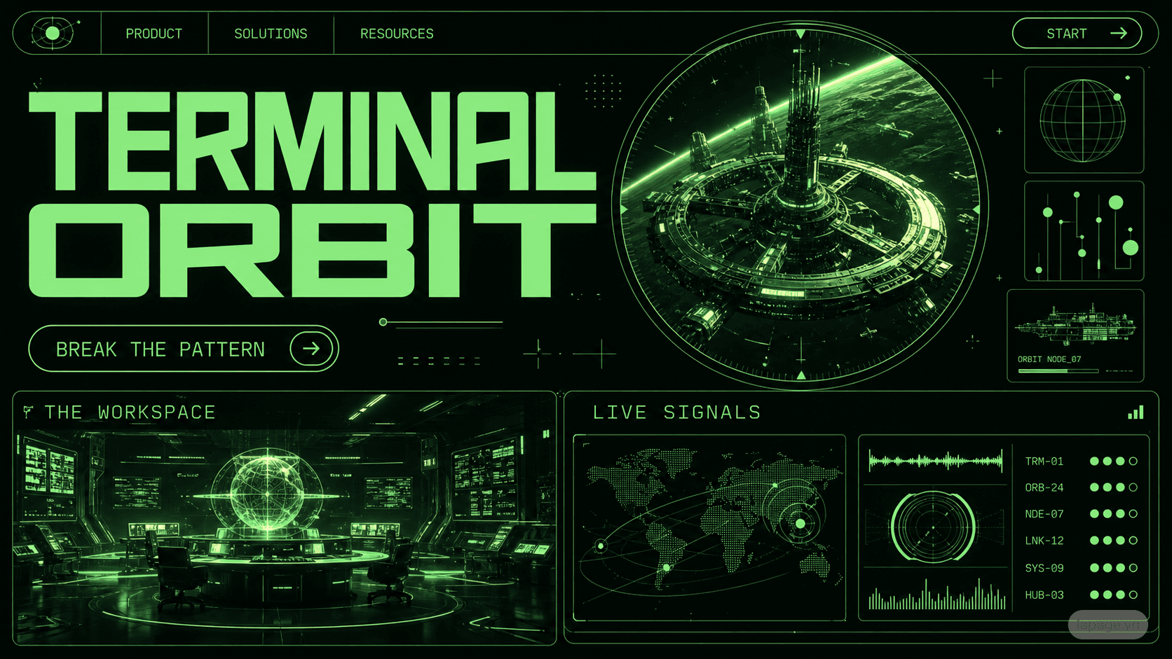 Preview of the related Terminal Orbit website direction