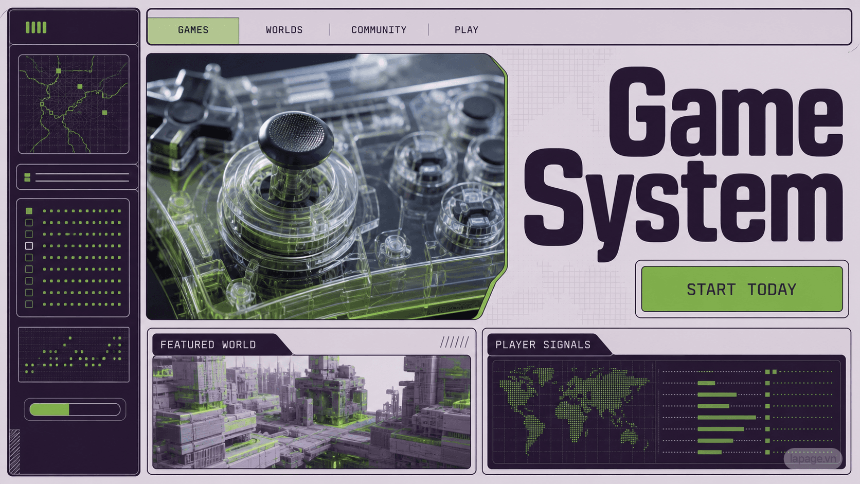 Full preview of the Game System website direction