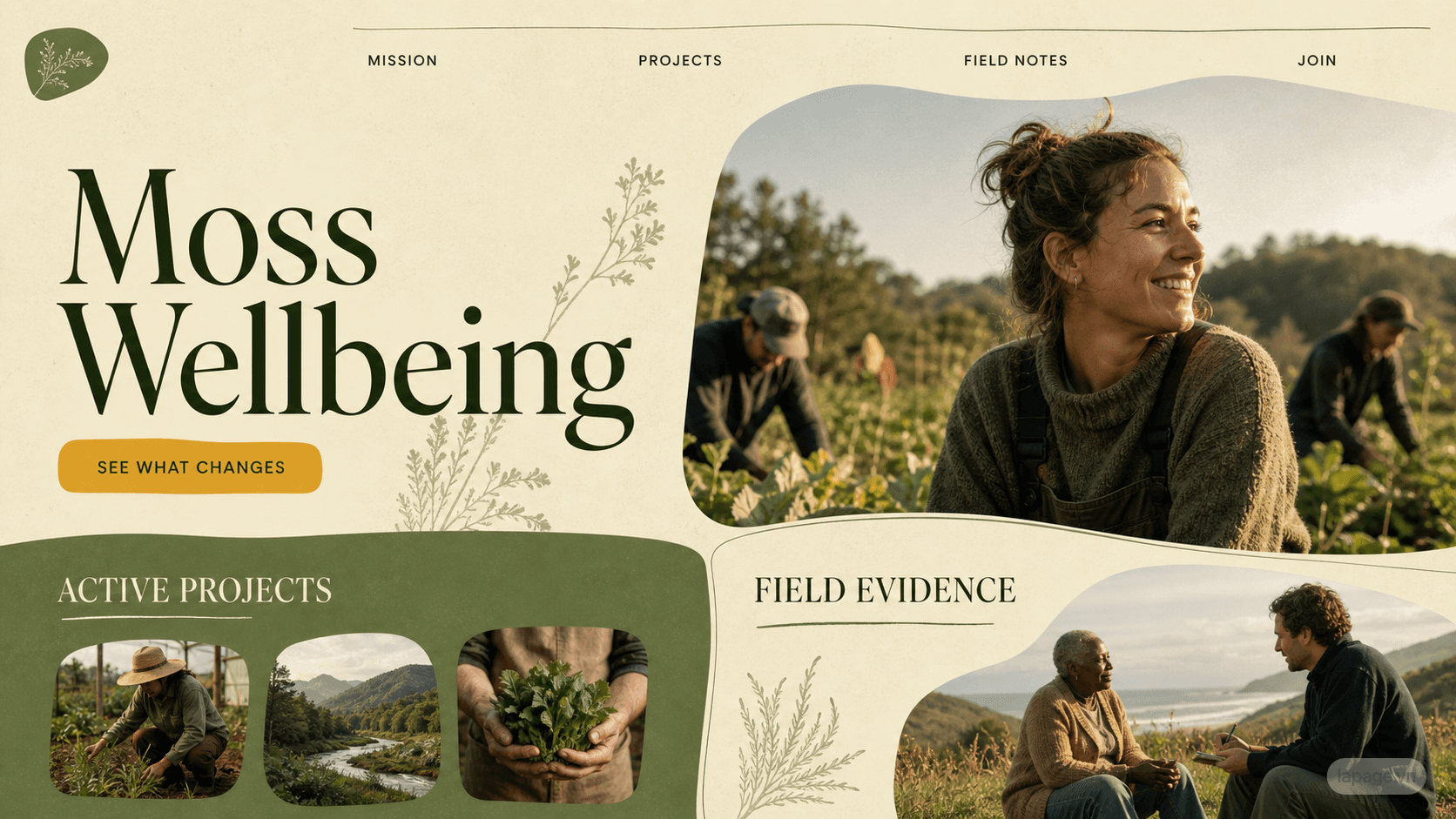 Preview of the related Moss Wellbeing website direction