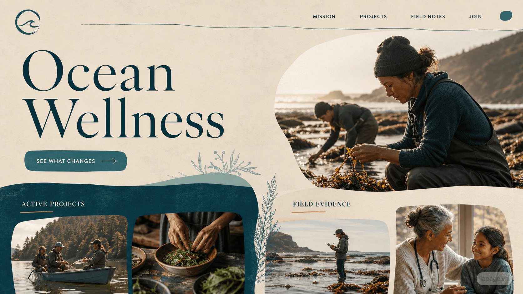 Preview of the related Ocean Wellness website direction