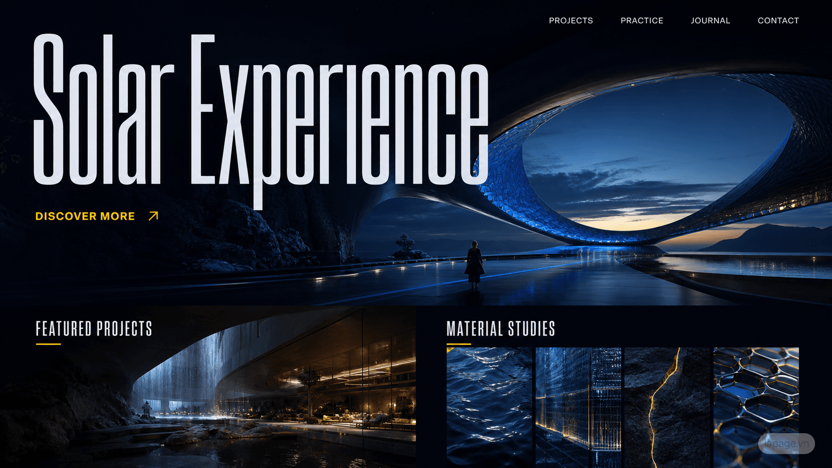 Full preview of the Solar Experience website direction