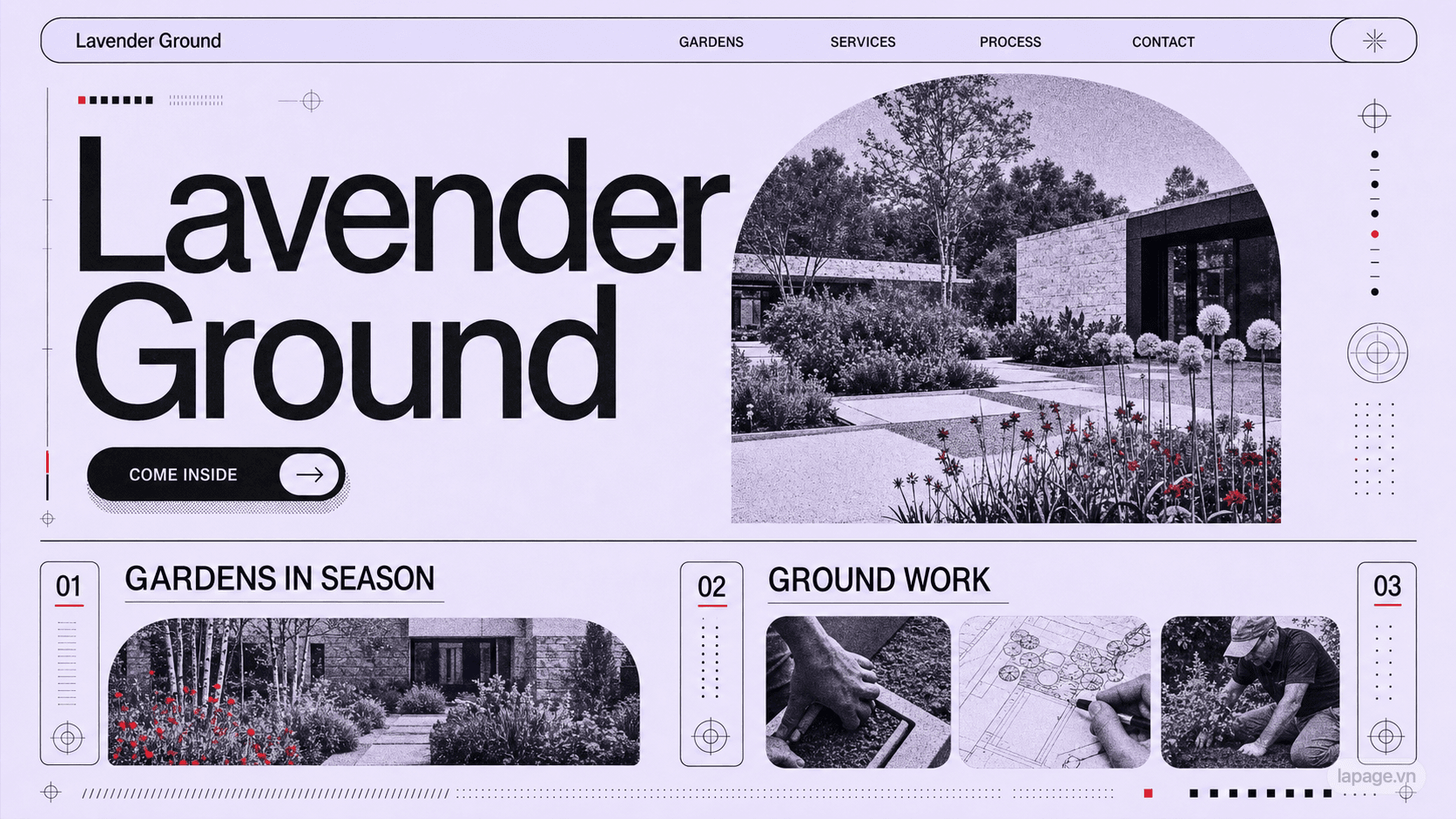 Bản xem trước đầy đủ định hướng website Lavender Ground