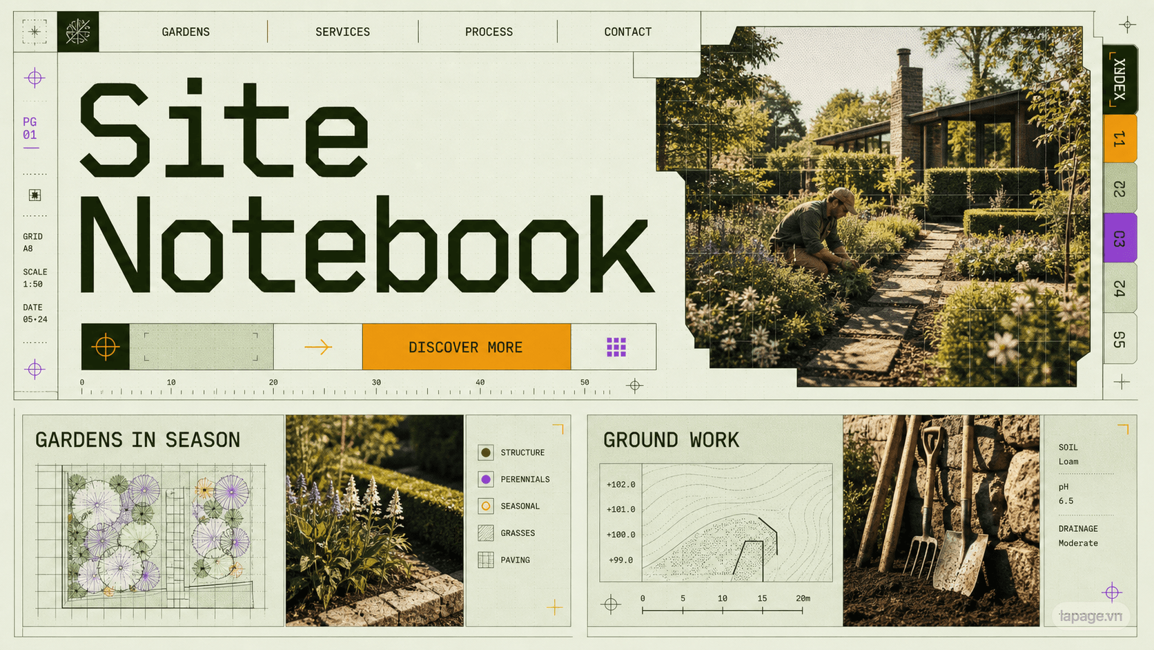 Full preview of the Site Notebook website direction