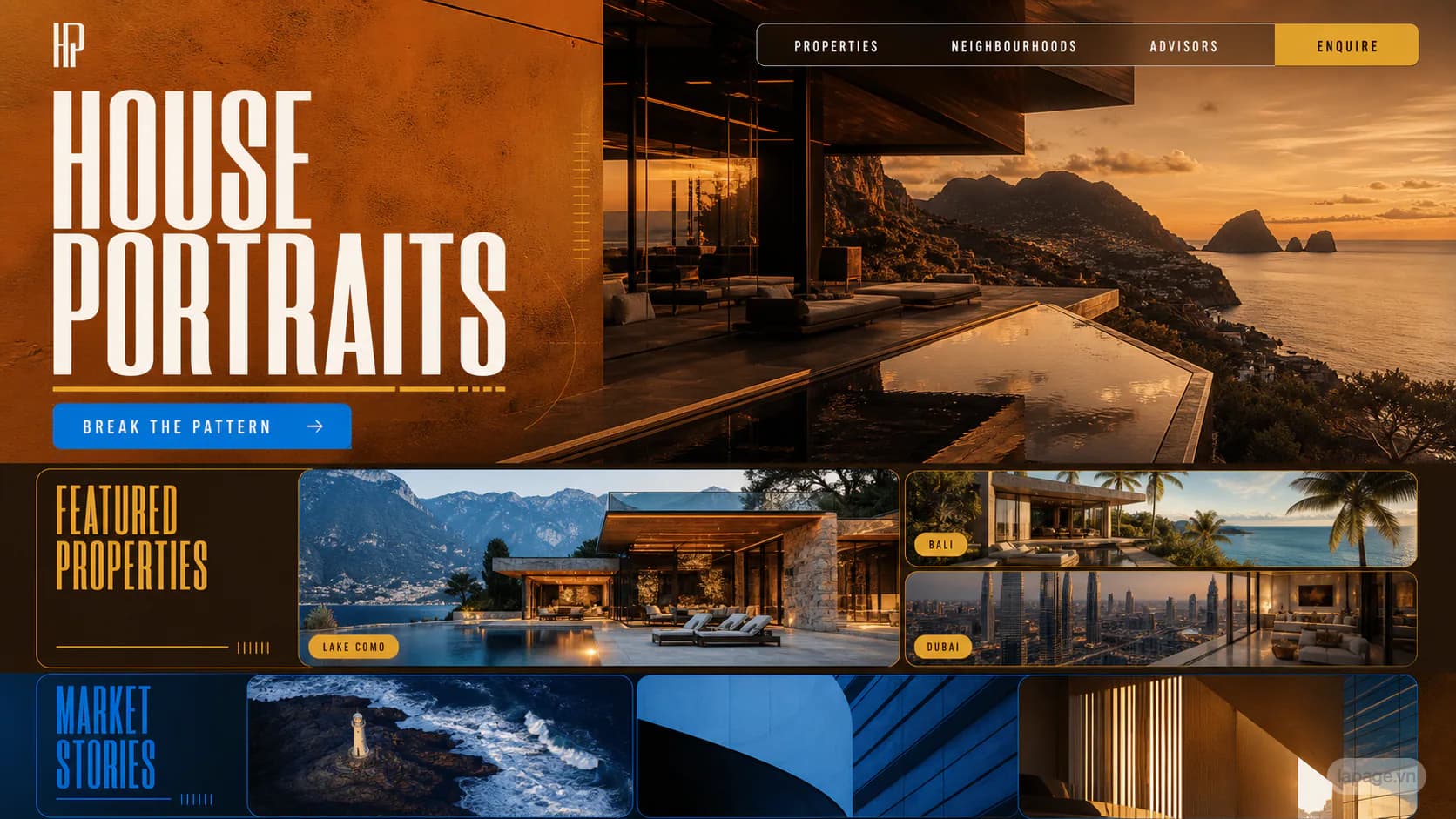 Preview of the related House Portraits website direction