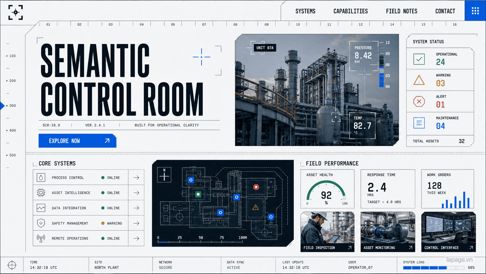 Bản xem trước đầy đủ định hướng website Semantic Control Room