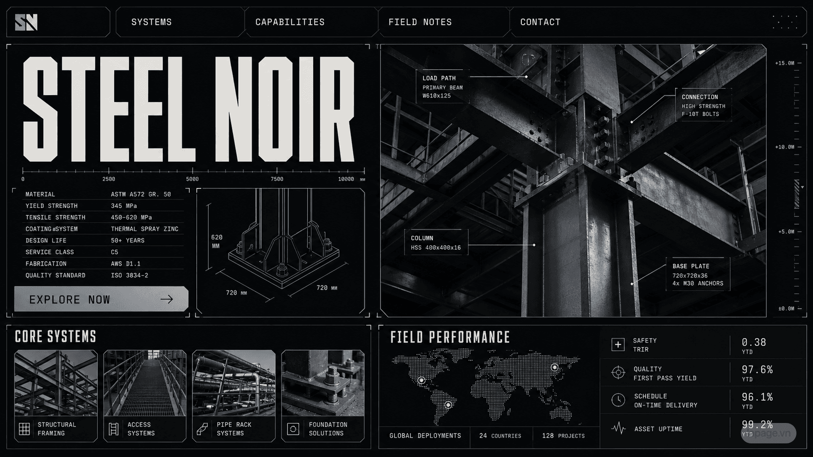 Bản xem trước định hướng website liên quan Steel Noir