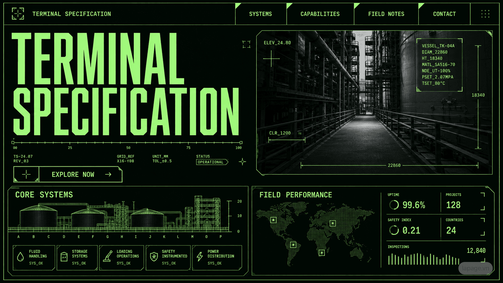 Full preview of the Terminal Specification website direction