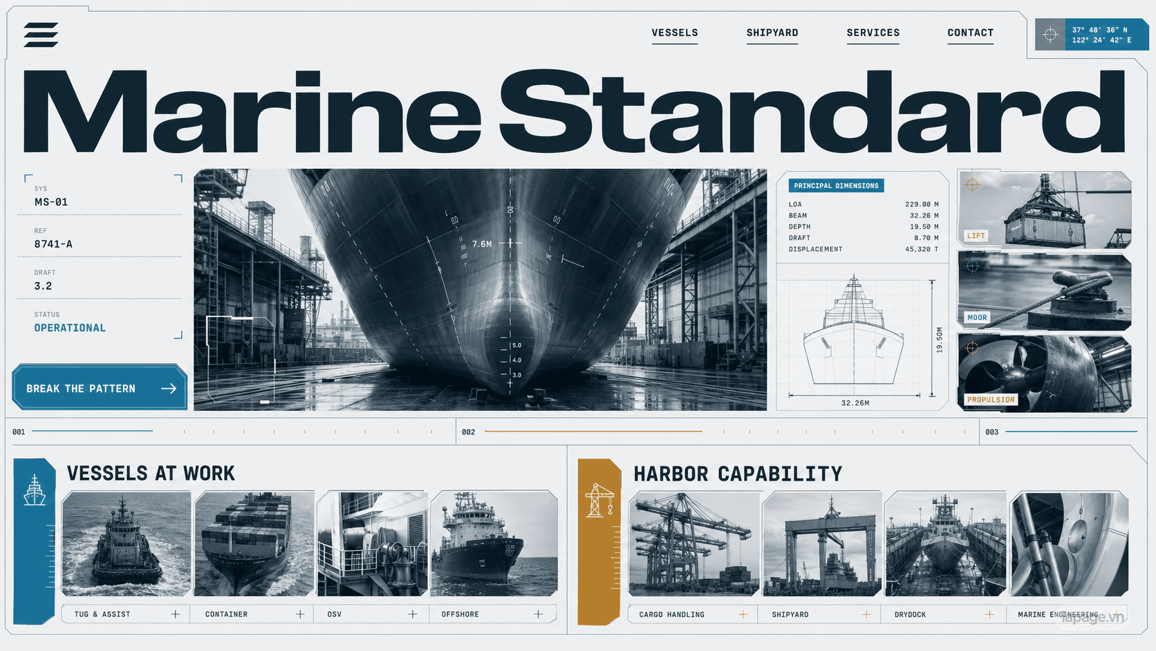 Preview of the related Marine Standard website direction