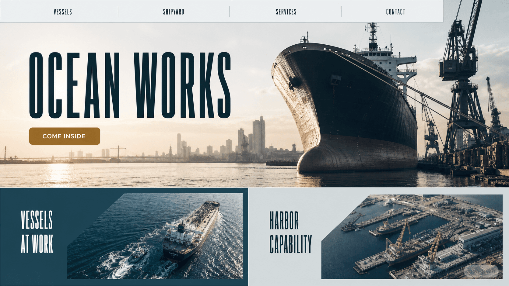 Preview of the related Ocean Works website direction