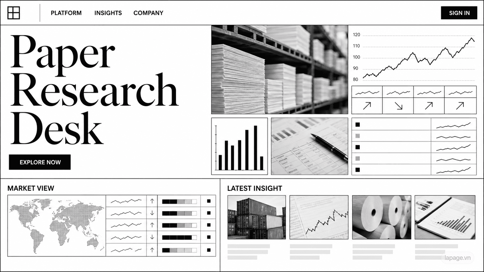 Preview of the related Paper Research Desk website direction