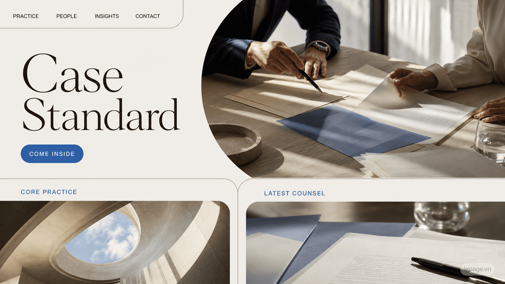 Full preview of the Case Standard website direction