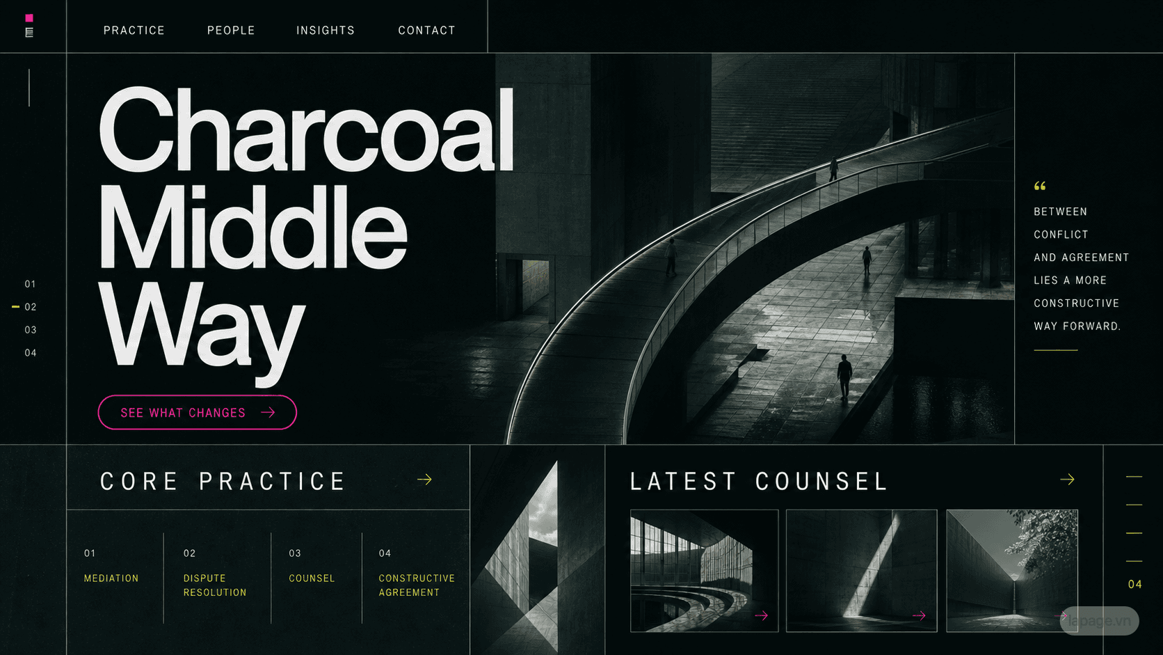 Preview of the related Charcoal Middle Way website direction