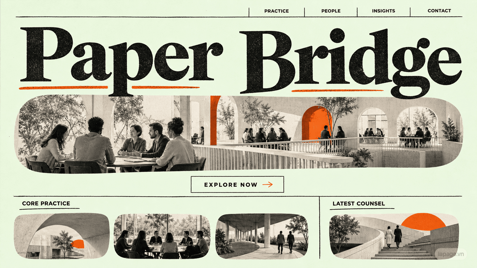 Full preview of the Paper Bridge website direction