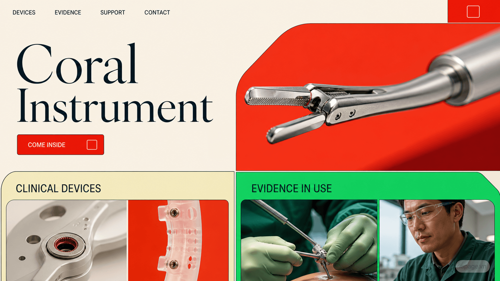Preview of the related Coral Instrument website direction