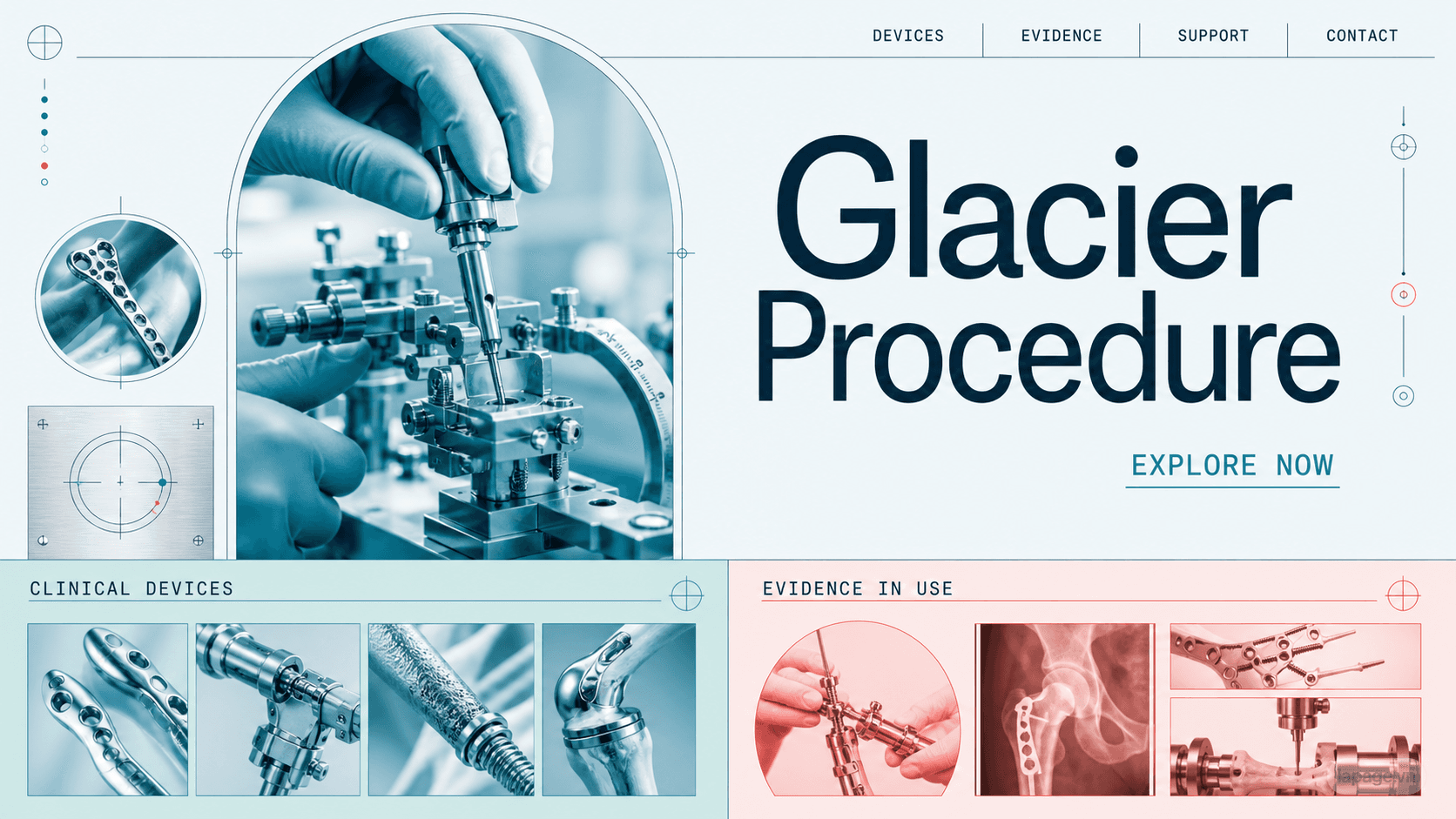 Full preview of the Glacier Procedure website direction