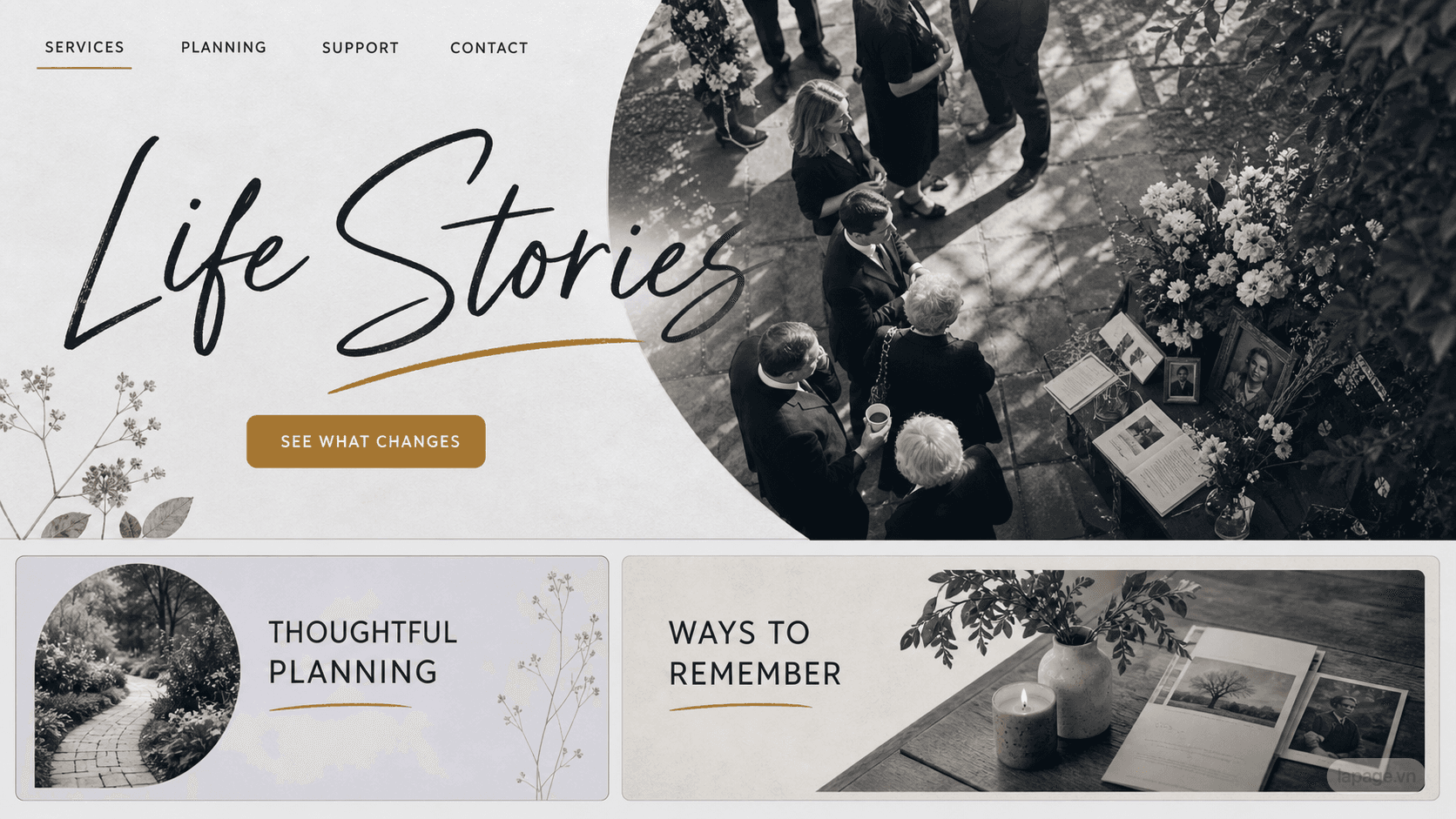 Preview of the related Life Stories website direction